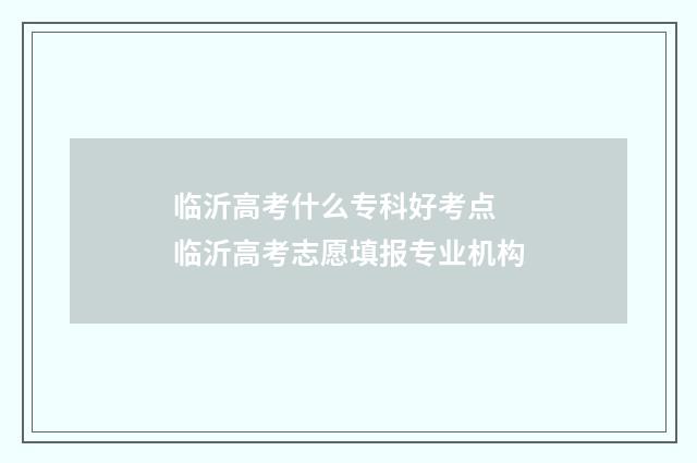 临沂高考什么专科好考点 临沂高考志愿填报专业机构