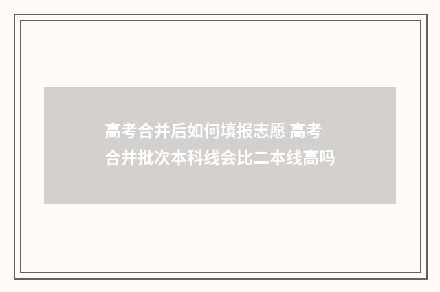 高考合并后如何填报志愿 高考合并批次本科线会比二本线高吗