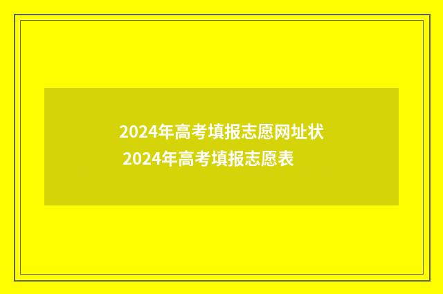 2024年高考填报志愿网址状 2024年高考填报志愿表