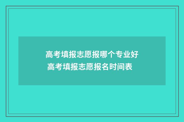 高考填报志愿报哪个专业好 高考填报志愿报名时间表