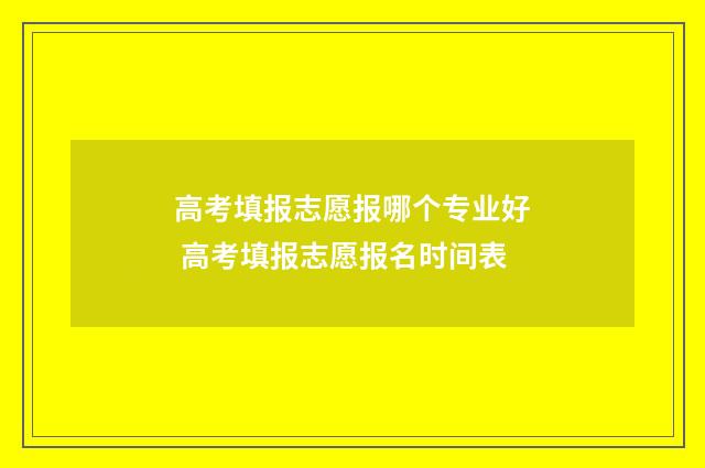 高考填报志愿报哪个专业好 高考填报志愿报名时间表