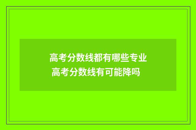 高考分数线都有哪些专业 高考分数线有可能降吗