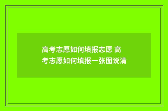 高考志愿如何填报志愿 高考志愿如何填报一张图说清