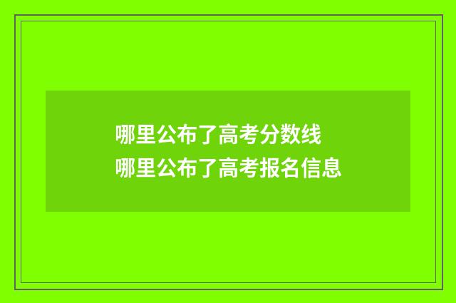 哪里公布了高考分数线 哪里公布了高考报名信息