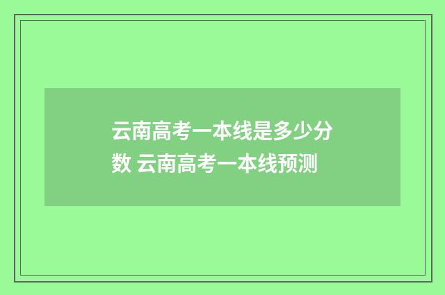 云南高考一本线是多少分数 云南高考一本线预测