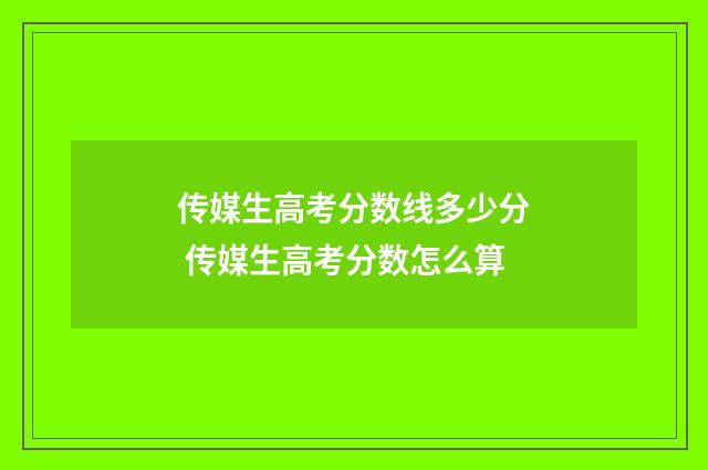 传媒生高考分数线多少分 传媒生高考分数怎么算