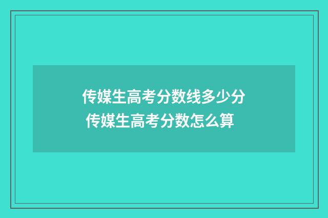 传媒生高考分数线多少分 传媒生高考分数怎么算