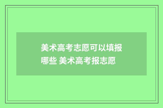 美术高考志愿可以填报哪些 美术高考报志愿