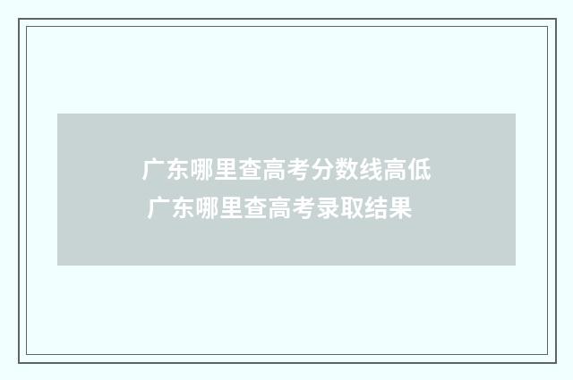 广东哪里查高考分数线高低 广东哪里查高考录取结果