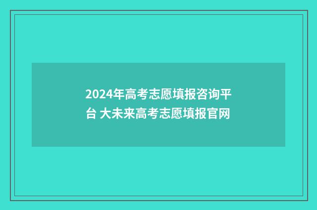 2024年高考志愿填报咨询平台 大未来高考志愿填报官网