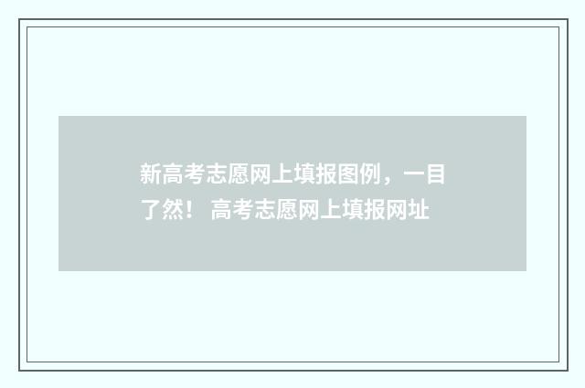 新高考志愿网上填报图例,一目了然! 高考志愿网上填报网址