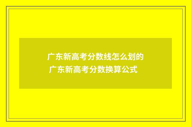 广东新高考分数线怎么划的 广东新高考分数换算公式