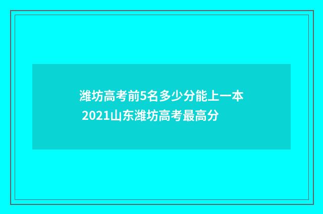 潍坊高考前5名多少分能上一本 2021山东潍坊高考最高分