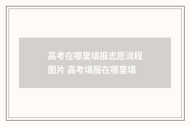 高考在哪里填报志愿流程图片 高考填报在哪里填