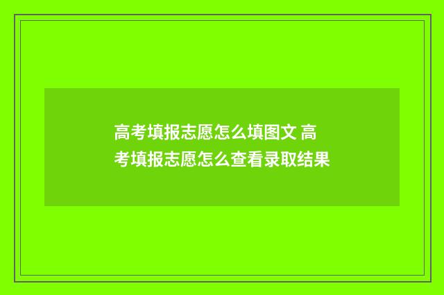 高考填报志愿怎么填图文 高考填报志愿怎么查看录取结果