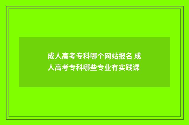 成人高考专科哪个网站报名 成人高考专科哪些专业有实践课
