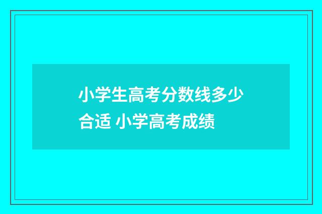 小学生高考分数线多少合适 小学高考成绩