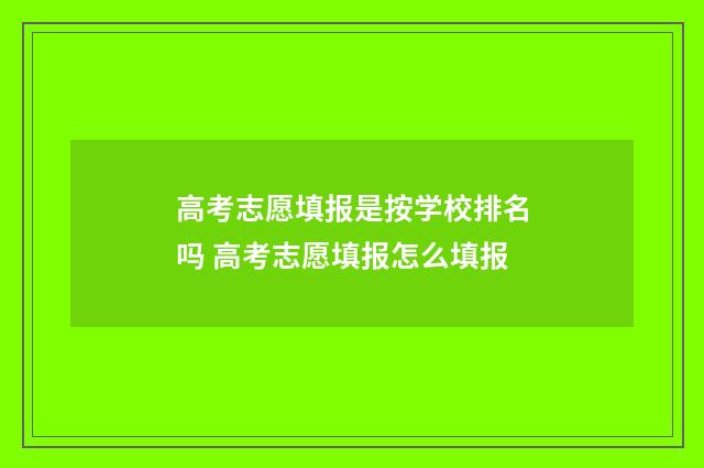 高考志愿填报是按学校排名吗 高考志愿填报怎么填报