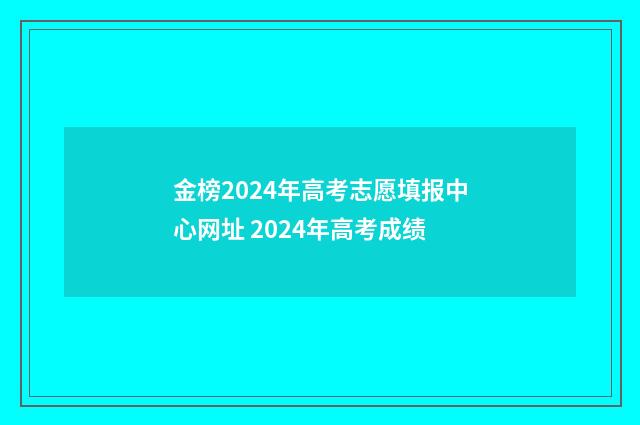 金榜2024年高考志愿填报中心网址 2024年高考成绩