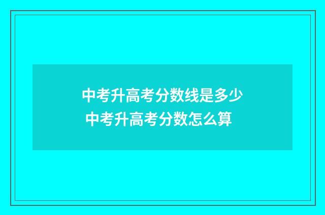 中考升高考分数线是多少 中考升高考分数怎么算