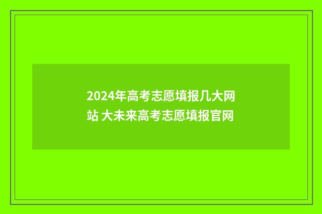 2024年高考志愿填报几大网站 大未来高考志愿填报官网