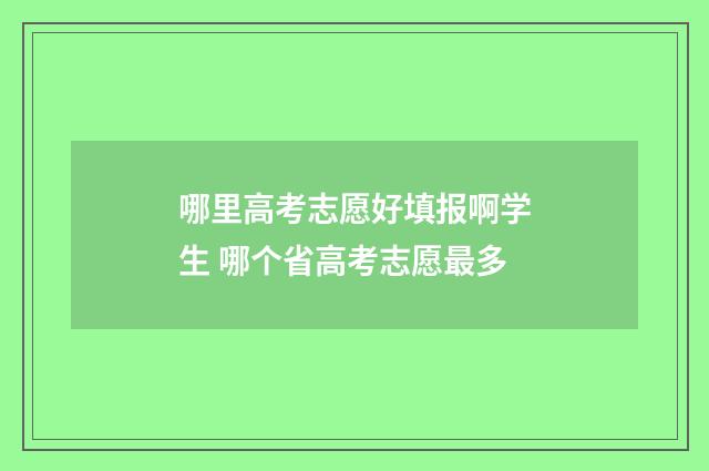 哪里高考志愿好填报啊学生 哪个省高考志愿最多