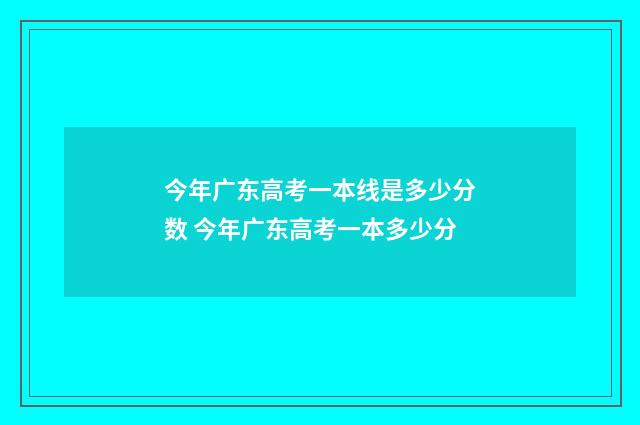 今年广东高考一本线是多少分数 今年广东高考一本多少分