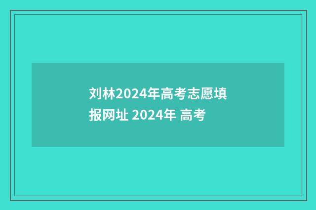 刘林2024年高考志愿填报网址 2024年 高考
