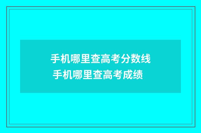 手机哪里查高考分数线 手机哪里查高考成绩