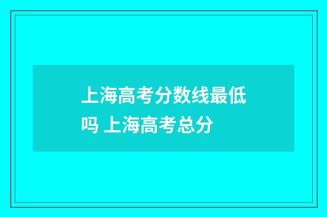 上海高考分数线最低吗 上海高考总分