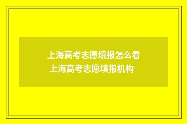 上海高考志愿填报怎么看 上海高考志愿填报机构