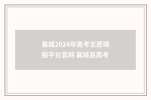 襄城2024年高考志愿填报平台官网 襄城县高考