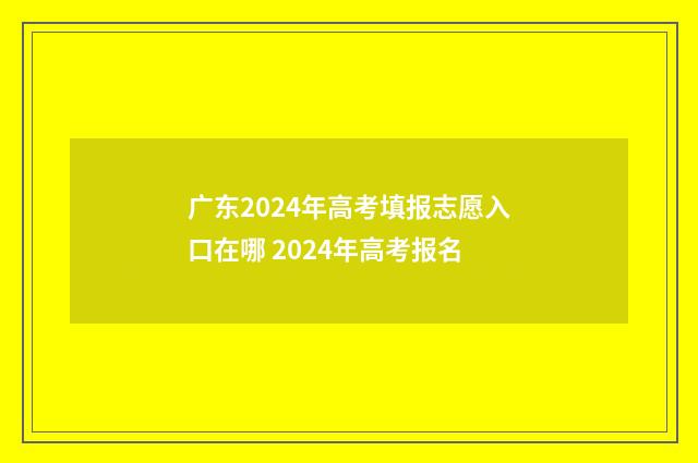 广东2024年高考填报志愿入口在哪 2024年高考报名