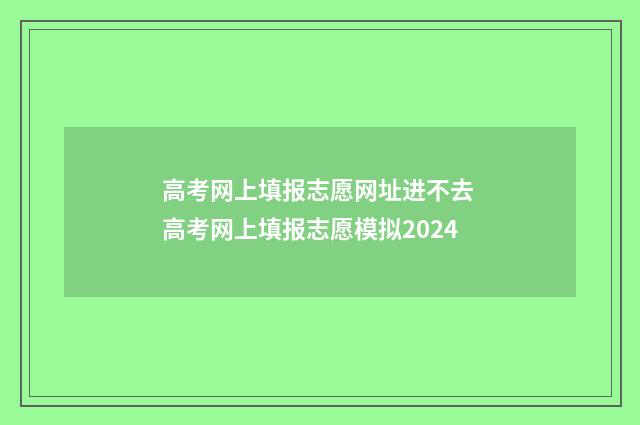 高考网上填报志愿网址进不去 高考网上填报志愿模拟2024