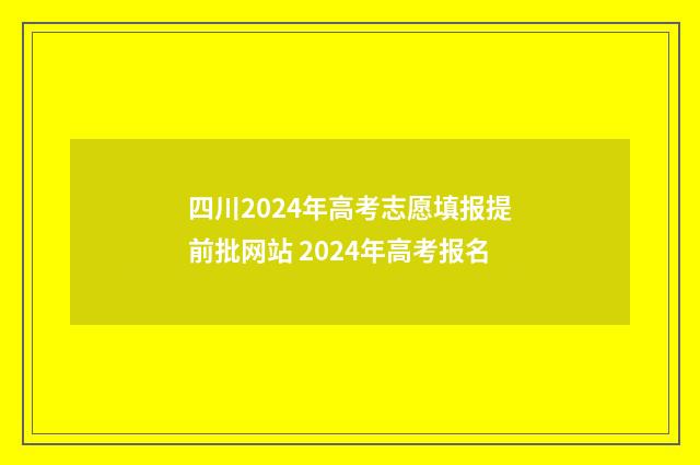 四川2024年高考志愿填报提前批网站 2024年高考报名