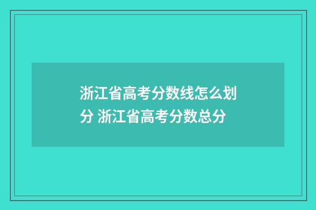 浙江省高考分数线怎么划分 浙江省高考分数总分