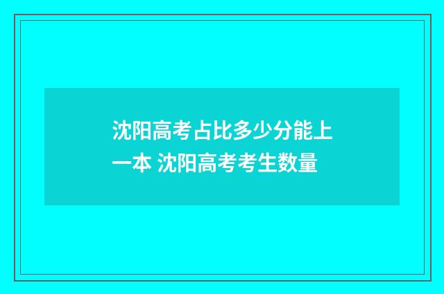 沈阳高考占比多少分能上一本 沈阳高考考生数量
