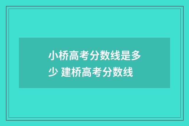 小桥高考分数线是多少 建桥高考分数线
