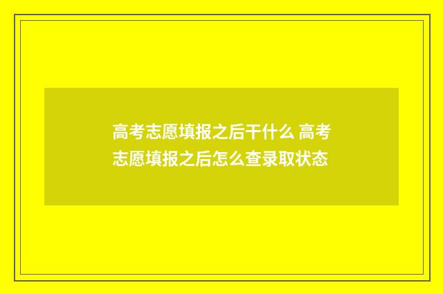 高考志愿填报之后干什么 高考志愿填报之后怎么查录取状态