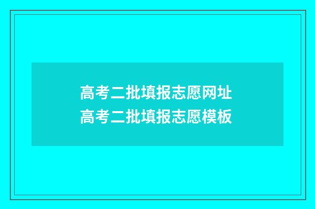 高考二批填报志愿网址 高考二批填报志愿模板