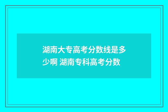 湖南大专高考分数线是多少啊 湖南专科高考分数