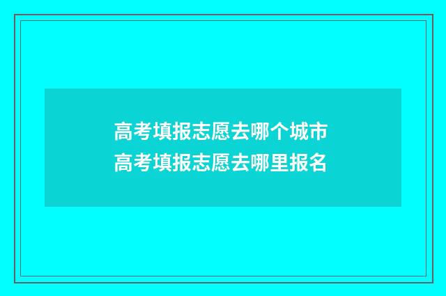 高考填报志愿去哪个城市 高考填报志愿去哪里报名