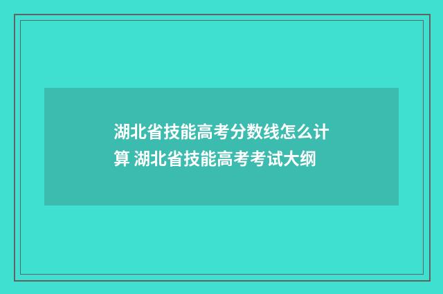 湖北省技能高考分数线怎么计算 湖北省技能高考考试大纲