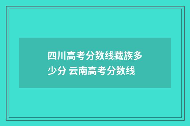 四川高考分数线藏族多少分 云南高考分数线