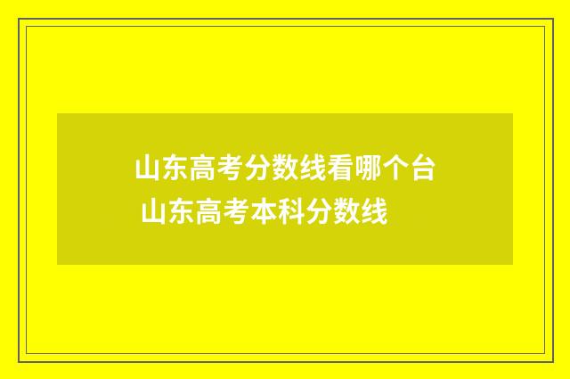 山东高考分数线看哪个台 山东高考本科分数线