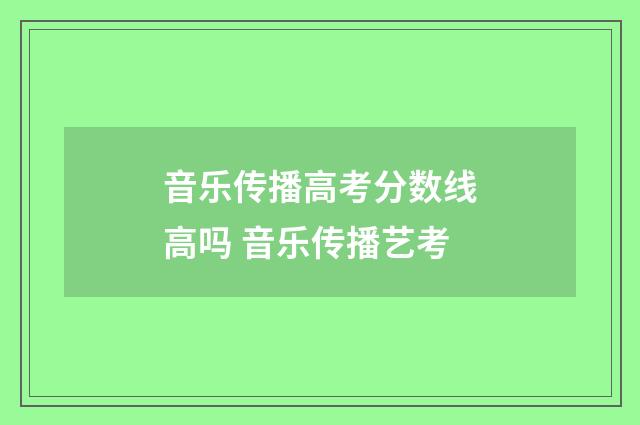 音乐传播高考分数线高吗 音乐传播艺考