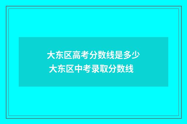 大东区高考分数线是多少 大东区中考录取分数线