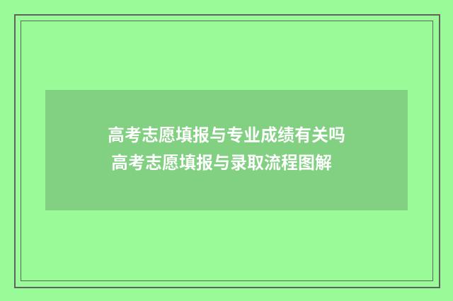 高考志愿填报与专业成绩有关吗 高考志愿填报与录取流程图解
