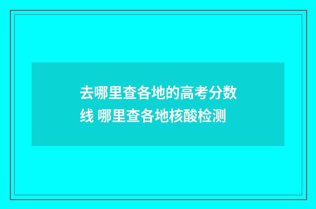 去哪里查各地的高考分数线 哪里查各地核酸检测