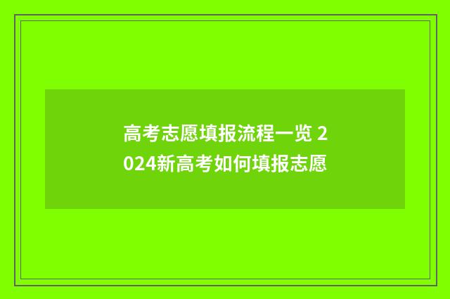 高考志愿填报流程一览 2024新高考如何填报志愿